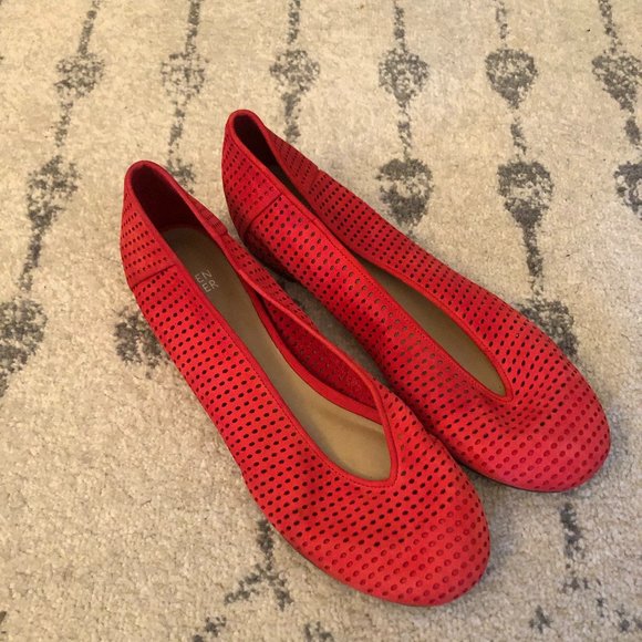Eileen Fisher Patch perforated leather flats